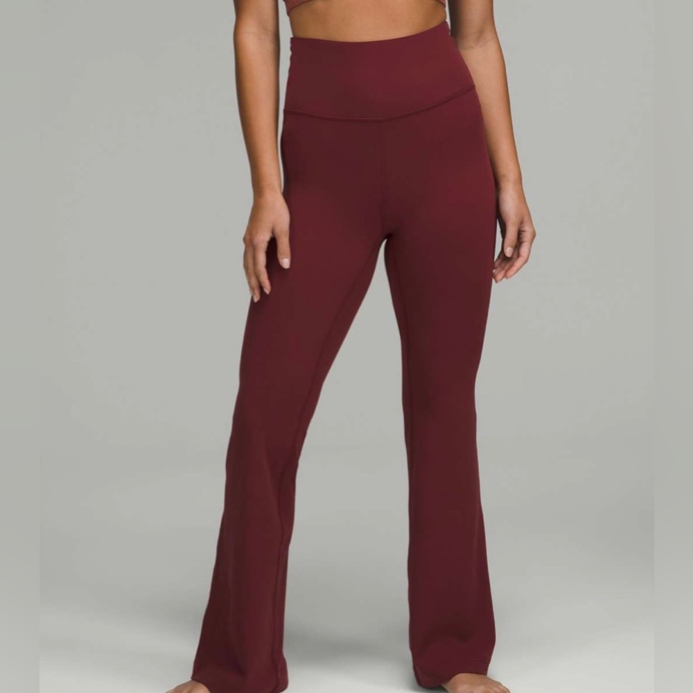 lululemon athletica Groove Super-High Rise Flared Pant Red Merlot-Size 0